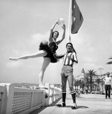 Argentinian actor Luis Medina Castro dances with a dancer on the C- Old Photo