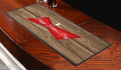 FATHERS DAY RED LABEL WOOD EFFECT BAR RUNNER GREAT GIFT IDEA L&S PRINTS PRESENT