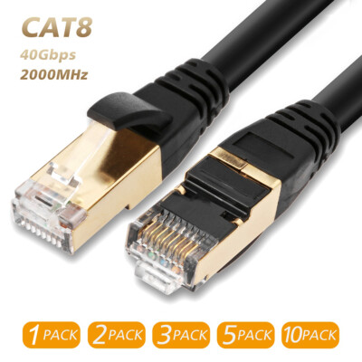 Ultra Speed Cat8 7 LAN Network Cable Patch Cord w/Gold Plated RJ45 Connector Lot