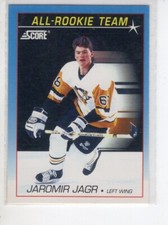 1991 SCORE (BLUE BORDER) JAROMIR JAGR HOCKEY CARD #381 EX