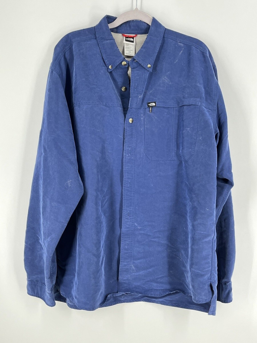 The North Face Shirt Blue Vented Long Sleeve Hiking Camping