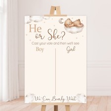 GENDER REVEAL GUESSING GAME - WE CAN BEARLY WAIT THEME, TEDDY, UNISEX, NEUTRAL