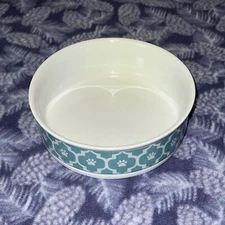 Bone Dry Ceramics 7 1/2" Paw Print Dog Food Dish Dog Bowl Water Bowl Pet Dish