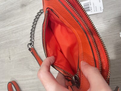 Coach F52646 Orange Grain Leather Mickie Crossbody Bag | eBay