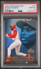 1998 FLAIR SHOWCASE ROW 3 #114 REGGIE SANDERS PSA 10