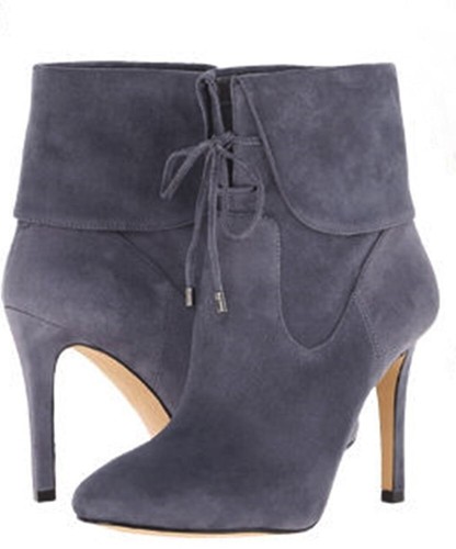 GUESS Declan Grey Suede Fold-Over Booties Ankle Boots 5.5