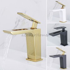 Creative Hollow Bathroom Sink Faucet Waterfall Single Handle Lavatory Mixer Tap