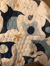 Adorable Ocean Theme Square Play Mat Crib Quilt 44 X 44 Inches