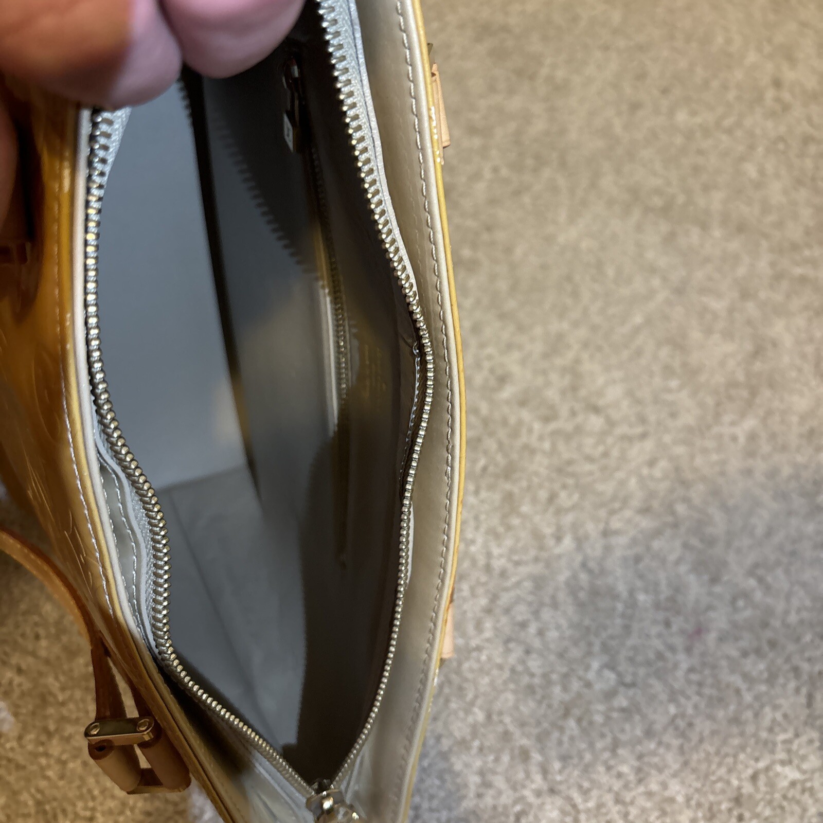 Authentic Louis  Vuitton Yellow Monogram Vernis H… - image 11