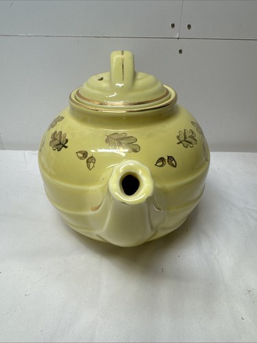 Mid Century Hall Canary Yellow "PARADE" Teapot 'Golden Oak' Pattern 6 cup - Picture 3 of 10
