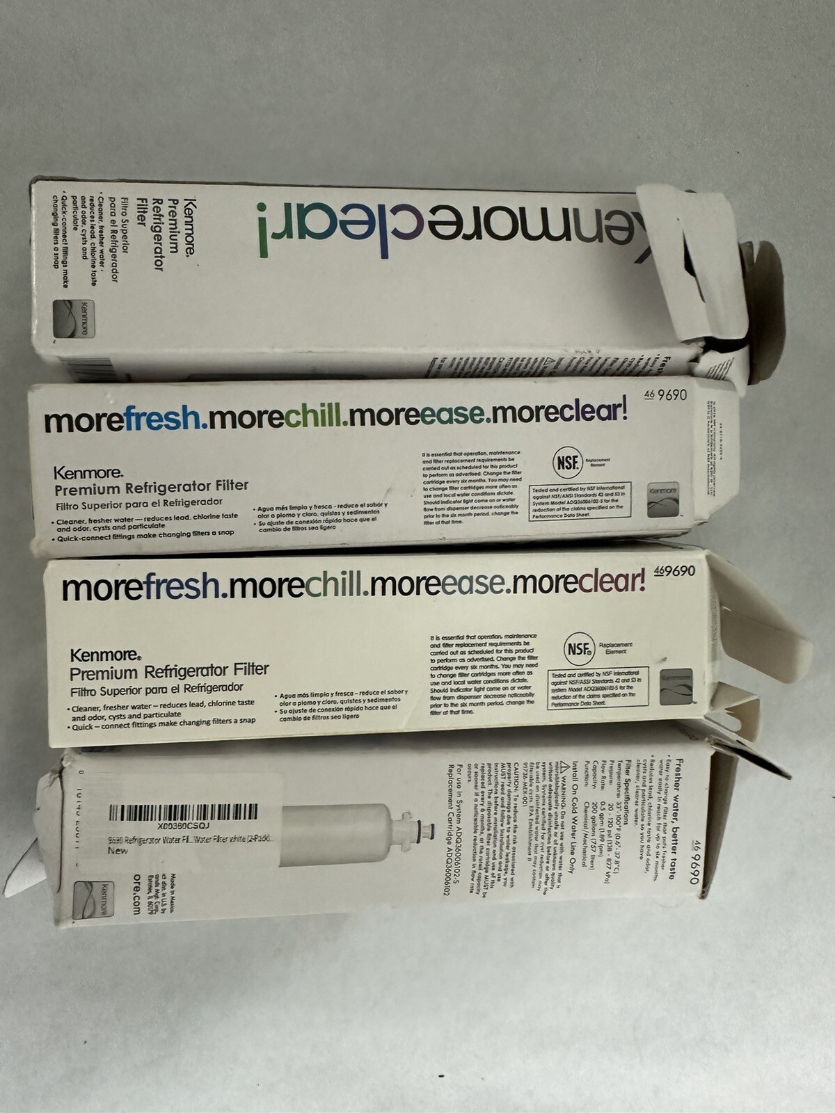 Kenmore 469690 KenmoreClear Refrigerator Water Filter 469690 Replacement 4 Pack 648412328994 eBay