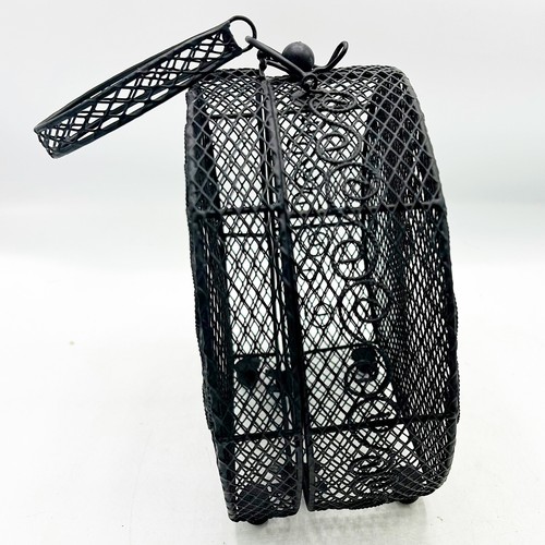 Black Metal Mesh Purse Shaped Container - Picture 6 of 8
