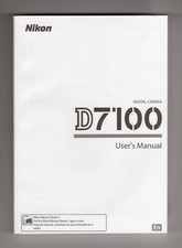 Nikon D7100 Digital Camera Genuine User's Manual / Instruction Guide In English