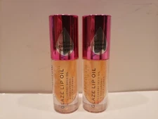 Revolution Beauty~Lot of 2 Glaze Lip Oil w/ Cherry Seed Oil~Getaway Terracotta~S