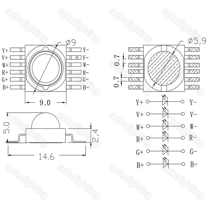 5X 10W RGBWY UV 6IN1 led bead Lamp for Stage Lights Wall Washer Outdoor Lighting - Image 4 of 4
