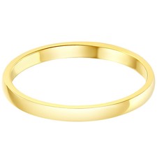 14k Solid Yellow OR White Gold 2mm Plain Standard Classic Fit Wedding Band Ring