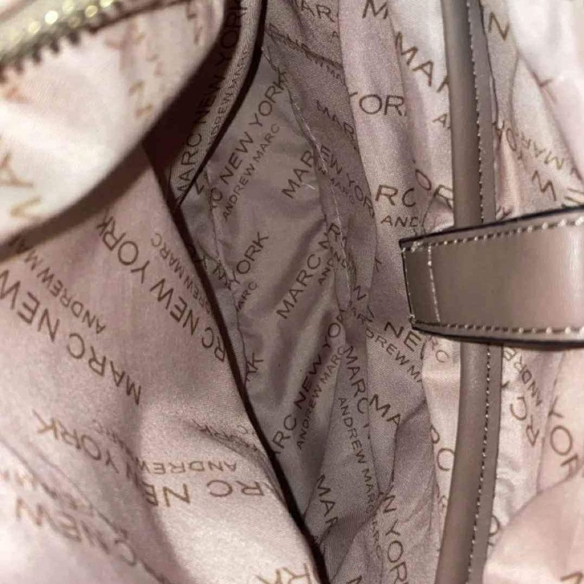Andrew Marc Cream and Taupe Logo Panel Backpack Andrew Marc Handbags for Women | The RealReal main image 4