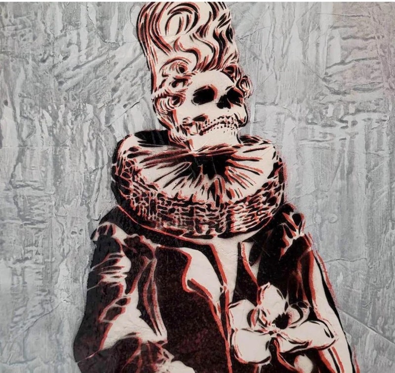 Skull Queen Painting, magnolia art, graffiti art, street art painting