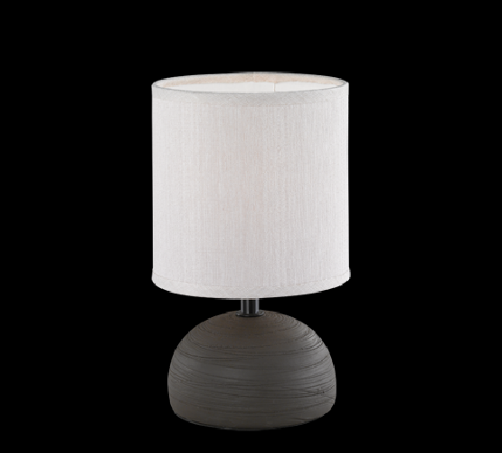 Lampada Tavolo Abat Jour Elegante Ceramica Mezza Sfera Marrone Luci GD Trio