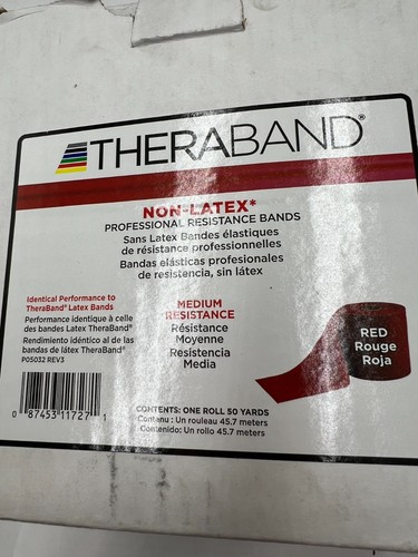 Theraband Professional Non-Latex Resistance Bands 50 Yards Red - Picture 2 of 6