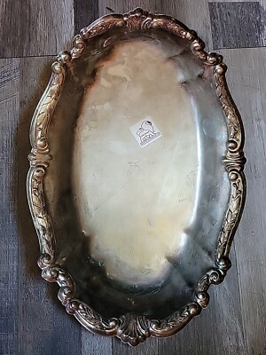Vintage Sheridan Taunton Silversmiths Silver Plate Oval Tray 13.5