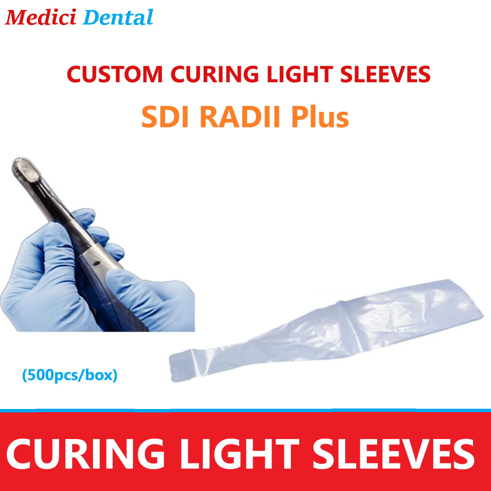 Dental Curing Light Cover Sleeve For SDI, Radii Plus, Plastic Covers