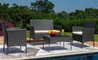 Premium Upcross Rattan Garden 4-Peice Furniture Set Table Patio Outdoor Indoor