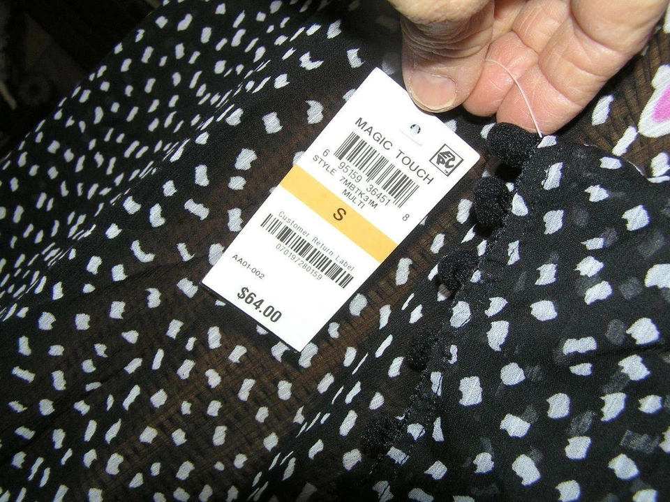 Cubierta de traje de baño Macy's BARL lll TOP lunares transparentes multicolor ¡NUEVA! S Foto 3 de 3