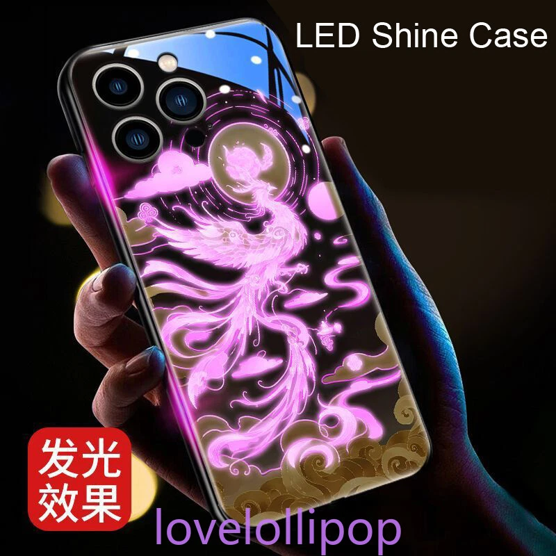 Funda protectora de teléfono con luz LED brillante animal de inducción para iPhone 17 16 15 Pro Max Foto 4 de 4