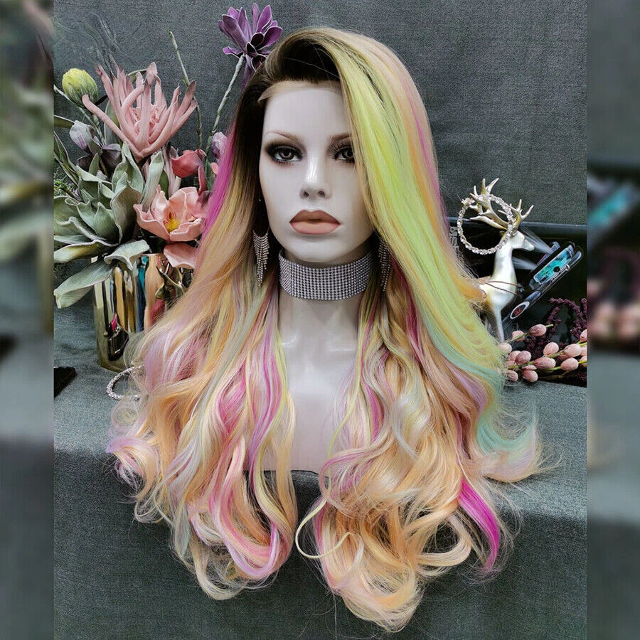 Cheap sale rainbow wigs