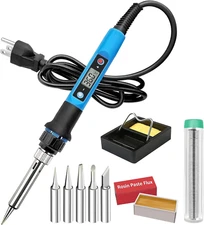 80W LCD Soldering Iron Kit Adjustable Temp Fast Heat 110V Electronics Repair