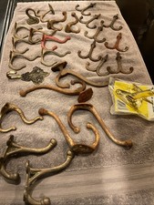 Large Mixed Lot Of 25+ Hanging Brackets Hooks Farmhouse Vintage Hardware