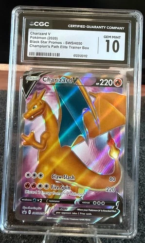 2020 POKEMON SWSH050 CHARIZARD V CHAMPIONS PATH ELITE CGC 10 GEM MINT