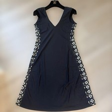 USED CHANEL SLEEVELESS DRESS WITH CLOVER PATTERN AND COCO MARK - RARE ITEM VER