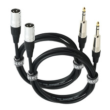 XLR Male to 1/4 TRS Jcak Cable 3Ft, 6.35Mm TRS Plug to 3-Pin XLR Male to Quarte