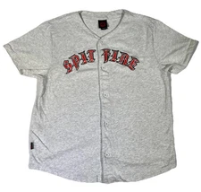 Spitfire Short Sleeve Button Up T Shirt Gray Men’s Medium