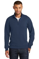 Banana Republic Men's M Navy Blue 1/4 Zip Pullover Sweatshirt Cotton Blend e1496