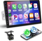 Single Din Car Stereo with 9 Inch IPS Touch Screen, Wireless Carplay & Android A