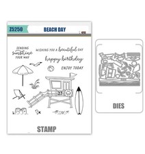 BEACH DAY Stamps and Metal Cutting Dies DIY Scrapbooking Album Paper