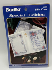 Vintage Bucilla Bible Cover Kit Lord's Prayer Cross Stitch 1993 Special Edition