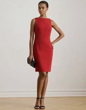 $165 Lauren Ralph Lauren Women's Sleeveless Sheath Dress Red Size 8