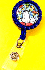 Charlie Brown Snoopy and Woodstock Id badge holder retractable alligator clip