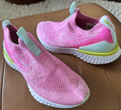 Nike Womens Epic Phantom React Flyknit  Easy On  Pink Running Shoes Sneakers 9