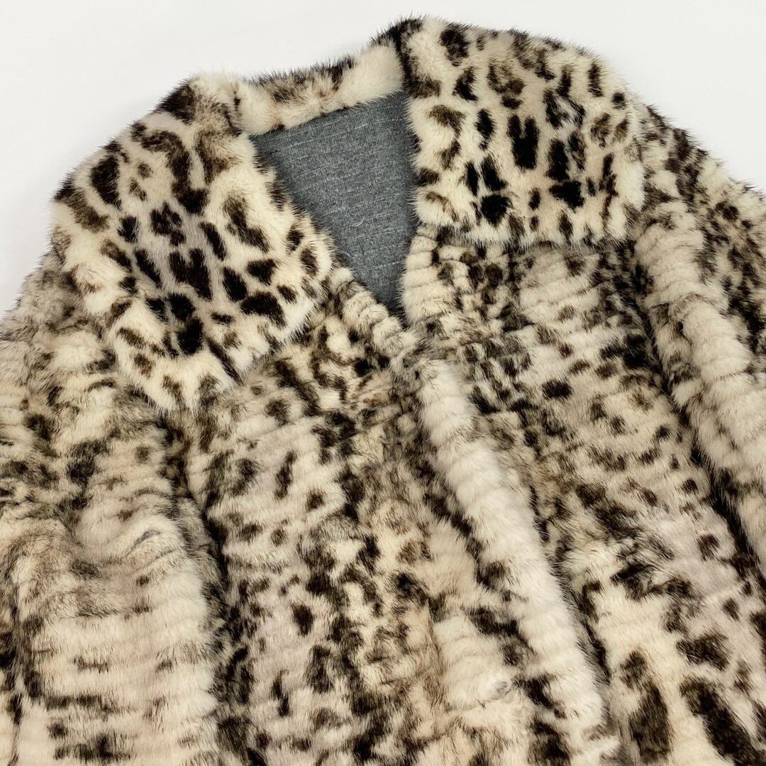 70B9 FENDI Leopard Print Dyed Mink Cashmere 100% Reversible Coat Fur Used AYAN-0 thumbnail 6
