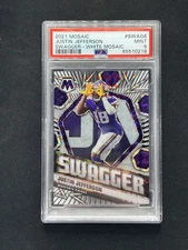2021 Mosaic Swagger Purple Mosaic Justin Jefferson #02/25PSA 9 CASE HIT SSP!!