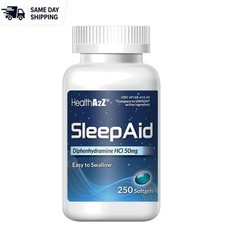 Diphenhydramine 50mg Softgels for Sleep: 250 Count for Deep, Refreshing Rest