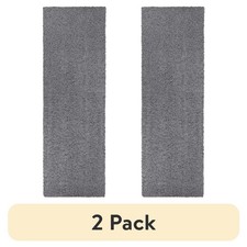  2 pack Mainstays Traditional Solid Gray Shag Indoor Runner Rug, 1'9"x5'