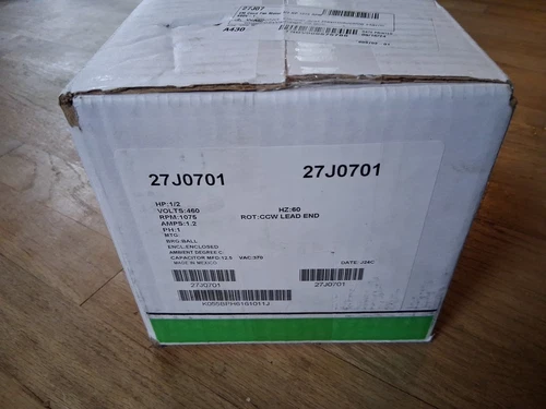 Lennox OEM Blower Fan US Motor  1/2 HP 460V, 1-Phase, 1075 RPM, 1.2A, 