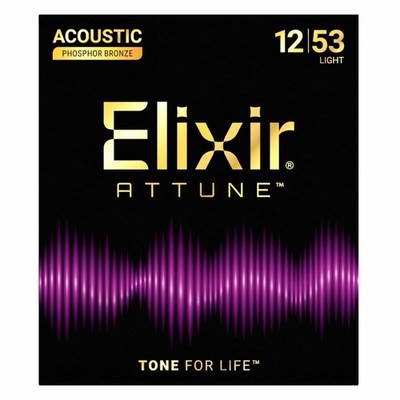 Elixir Strings  Attune Phosphor Bronze Acoustic Guitar Strings - .012-.053