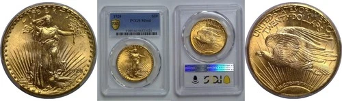 1928 $20 St. Gaudens   PCGS MS-66